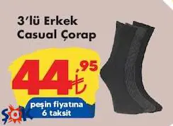 3'lü Erkek Casual Çorap