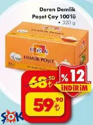 Deren Demlik Poşet Çay 100'lü 320 g