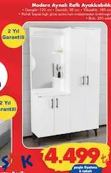 Garaj Home Modern Aynalı Raflı Ayakkabılık