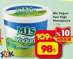 Mis Yoğurt Tam Yağlı Homojenize 3 kg