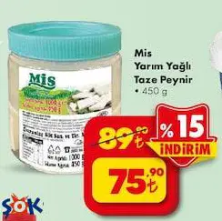 Mis Yarım Yağlı Taze Peynir 450 g