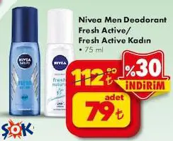 Nivea Men Deodorant Fresh Active/Kadın 75 ml