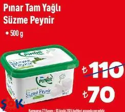 Pınar Tam Yağlı Süzme Peynir 500 g