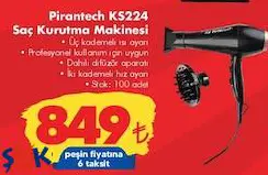 Pirantech KS224 Saç Kurutma Makinesi