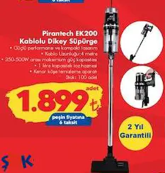 Pirantech EK200 Kablolu Dikey Süpürge