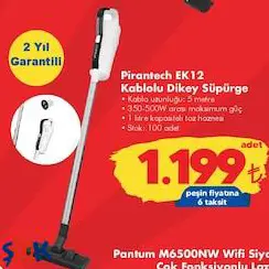 Pirantech EK12 Kablolu Dikey Süpürge