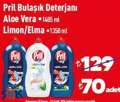 Pril Bulaşık Deterjanı Aloe Vera 1405 ml / Limon/Elma 1350 ml