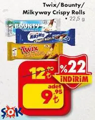 Twist/Bounty/Milkway Crispy Rolls 22,5 g