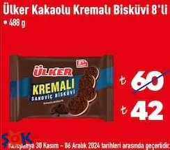 Ülker Kakaolu Kremalı Bisküvi 8'li 488 g