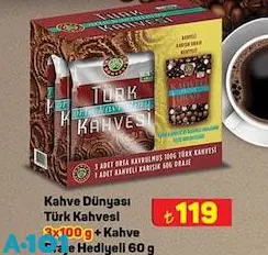 Kahve Dünyası Türk Kahvesi 3X100 G Kahve Draje Hediyeli 60 G