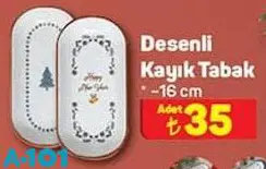 Keramika Desenli Kayık Tabak 16 Cm