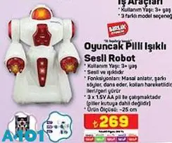 Oyuncak Pilli Işıklı Sesli Robot