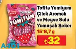 Tofita Yumiyum Çilek Aromalı Ve Meyve Sulu Yumuşak Şeker 15/6.7 G