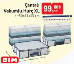 Çantalı Vakumlu Hurç XL 50X65x35 Cm