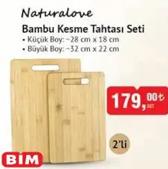 Naturalove Bambu Kesme Tahtası Seti 2'Li