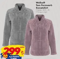 Wellsoft Tam Fermuarlı Sweatshirt