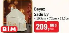 Beyaz Sade Ev 10,5x7,2x12,5 cm