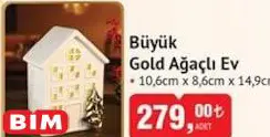 Büyük Gold Ağaçlı Ev 10,6x8,6x14,9 cm