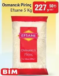 Efsane Osmancık Pirinç 5 kg