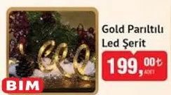 Gold Parıltılı Şerit Led