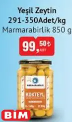 Marmarabirlik Yeşil Zeytin 291-350 Adet/kg 850 g