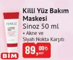 Sinoz Killi Yüz Bakım Maskesi 50 ml