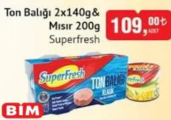 Superfresh Ton Balığı 2x140 g Mısır 200 g