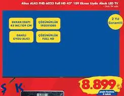 Altus AL43 FHD 6023 Full HD 43 inç 109 Ekran Uydu Alıcılı Led Tv