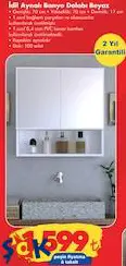 İdil Aynalı Banyo Dolabı Beyaz 70x70x17 cm