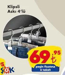 Klipsli Askı 4'lü