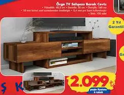 Örge TV Sehpası Barok Ceviz 485x30x160 cm