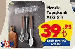 Plastik Yapışkanlı Askı 6'lı