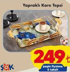 Yapraklı Kare Tepsi