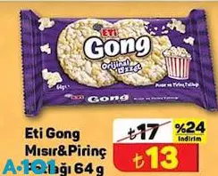 Eti Gong Mısır&Pirinç Patlağı 64 g