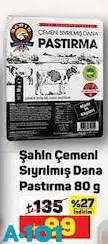 Şahin Çemeni Sıyrılmış Dana Pastırma 80 g