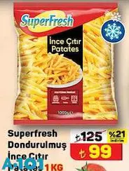 SuperFresh Dondurulmuş İnce Çıtır Patates 1 kg