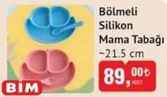 Bölmeli Silikon Mama Tabağı 21.5 cm