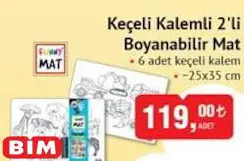 Funny Mat Keçeli Kalemli 2'li Boyanabilir Mat 6 Adet Keçeli Kalem