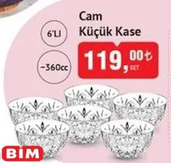 Glass in Love Cam Küçük Kase 6'lı 360 cc