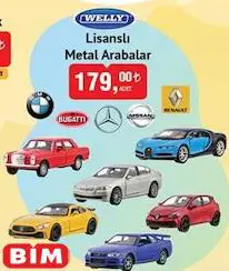 Welly Lisanslı Metal Arabalar Oyuncak