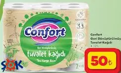 Confort Geri Dönüştürülmüş Tuvalet Kağıdı 12'li