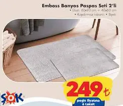 Emboss Banyo Paspas Seti 2'li