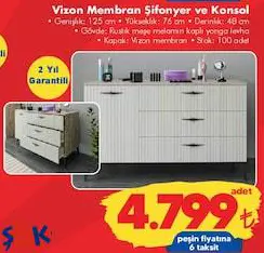 Fly Vizon Membran Şifonyer ve Konsol