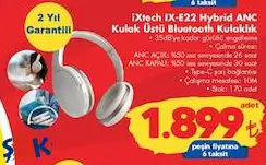 iXtech IX-E22 Hybrid ANC Kulak Üstü Bluetooth Kulaklık