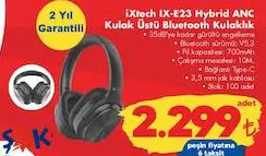 iXtech IX-E23 Hybrid ANC Kulak Üstü Bluetooth Kulaklık