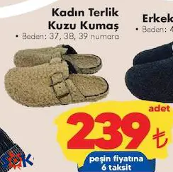 Kadın Terlik Kuzu Kumaş