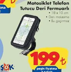 Motosiklet Telefon Tutucu Deri Fermuarlı 18x10 cm