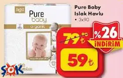 Pure Baby Islak Havlu 3x90