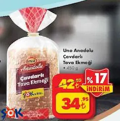 Uno Anadolu Çavdarlı Tava Ekmeği 450 g