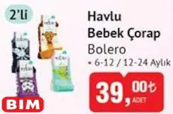 Bolero Havlu Bebek Çorap 2'li